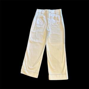 Bagatelle Womens High Waist Wide Leg Crop Pants In Bone Sz 8 Stretch, Cream